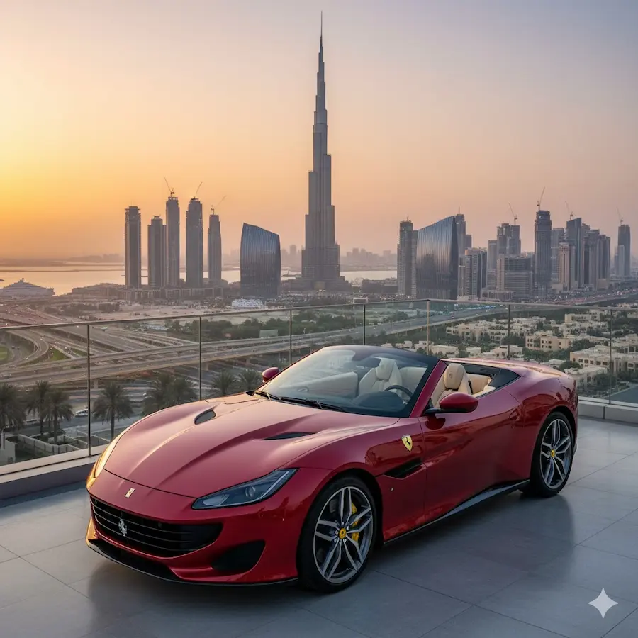 renting a Ferrari Portofino in Dubai