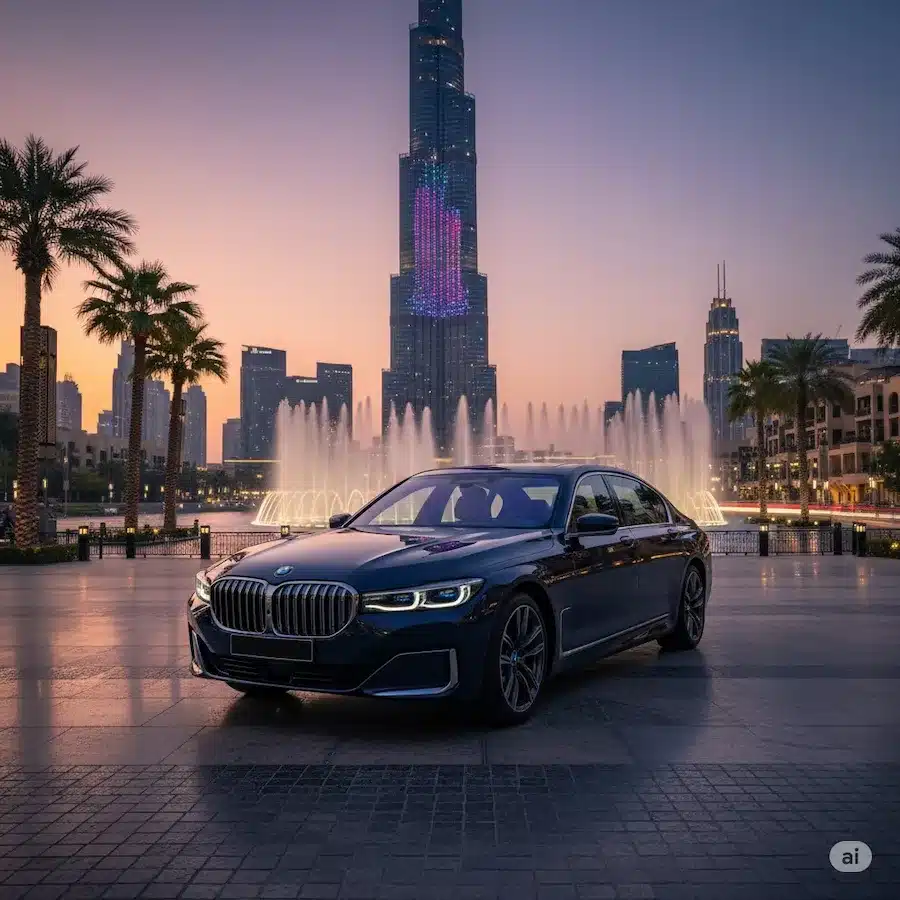 قيادة بي إم دبليو الفئة السابعة فى دبي