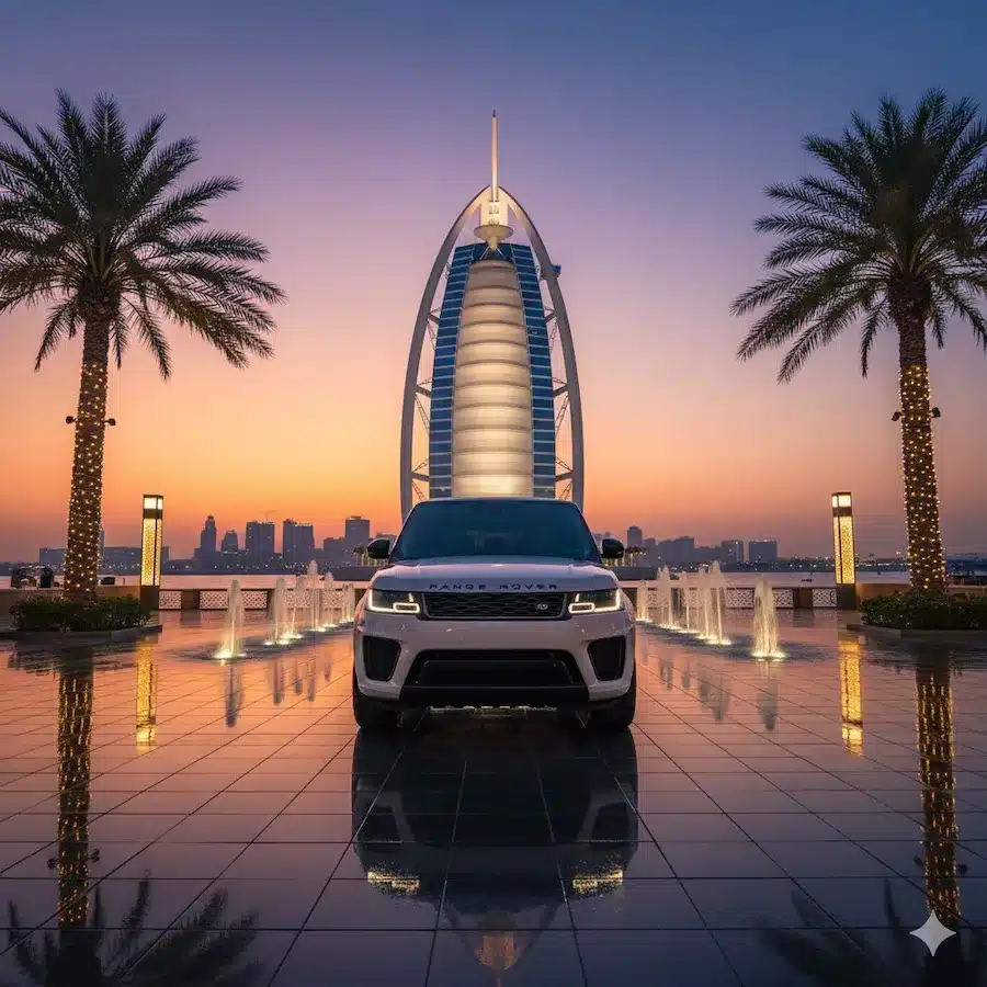 قيادة رنج روفر اس في ار فى دبي