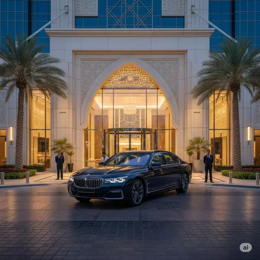 قيادة سيارة بي إم دبليو الفئة السابعة فى دبي