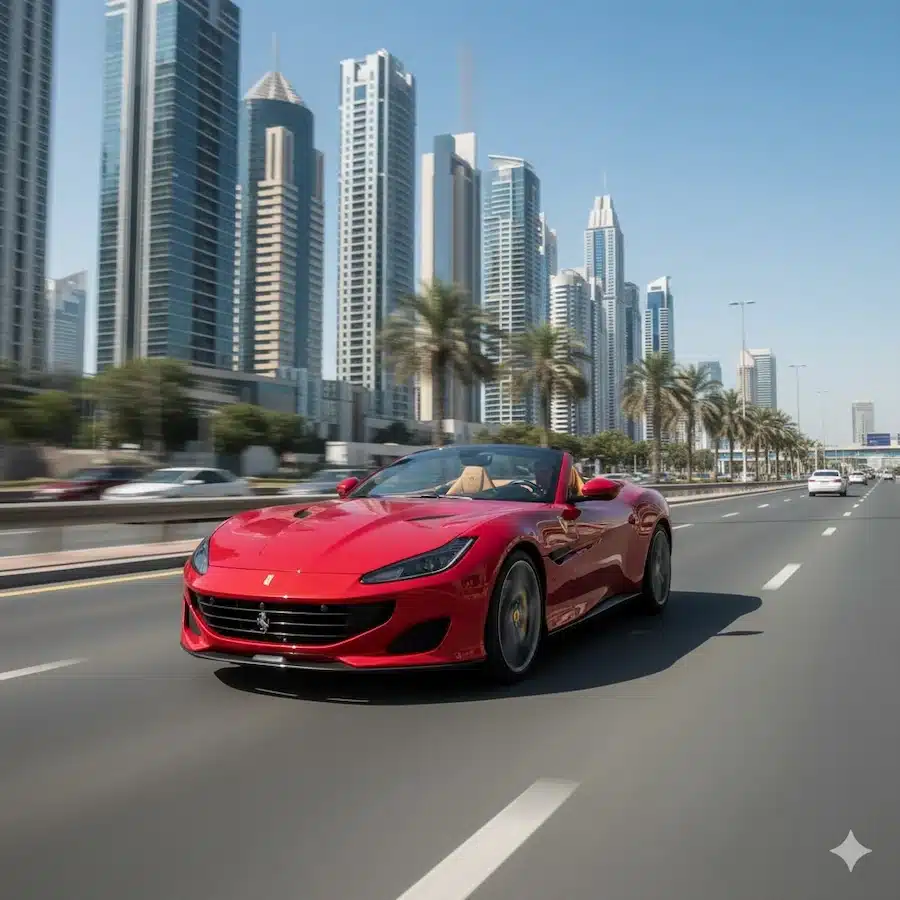 قيادة سيارة فيراري بورتوفينو فى دبي
