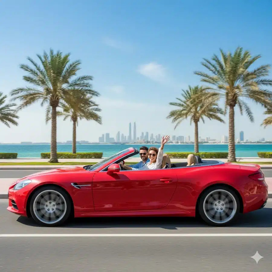 قيادة سيارة مكشوفة في دبي